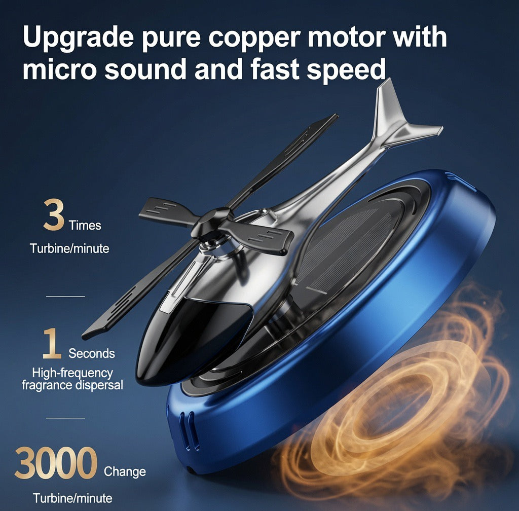 Diffuseur de Parfum Solaire Hélicoptère pour Voiture